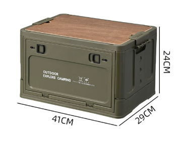 木製の蓋付きの30Lキャンプオーガナイザー