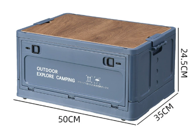 木製の唇のある50Lキャンプオラガナイザー